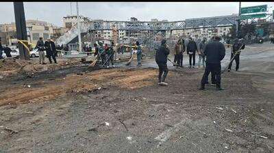  بازگشایی اتوبان باقری پس از اصابت موشک + عکس