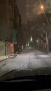  بارش برف در زعفرانیه تهران