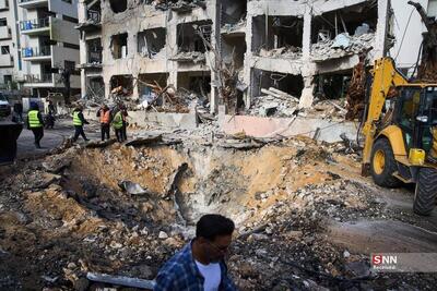  ببینید| تصاویری دیده‌نشده از آثار خسارت موشک‌های ایرانی در رامات گان