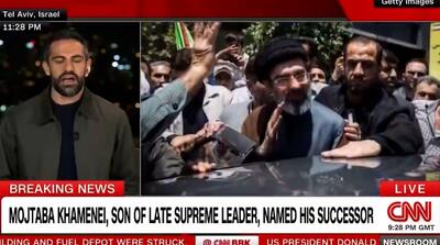  لحظه اعلام رهبری آیت‌الله مجتبی خامنه‌ای در سی ان ان