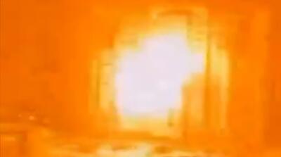  لحظه اصابت پهپاد به محل اختفای نظامیان آمریکایی