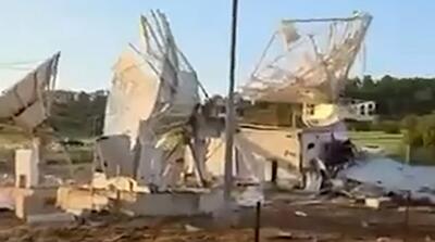  تصاویر انهدام قلب تپنده ارتباطات ماهواره‌ای اسرائیل