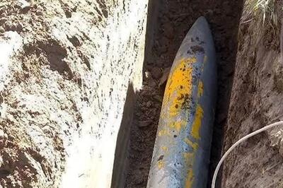  تصویری از بمب عمل‌نکرده در شهرستان کوهدشت