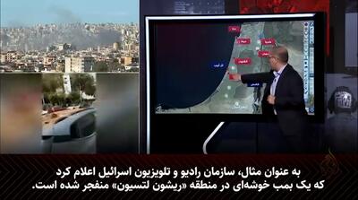  نقشه نقاط اصابت موشک‌های ایران به اسرائیل