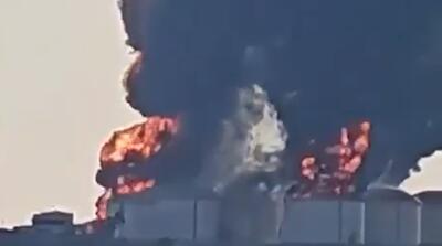  تصاویر به آتش کشیدن شدن مخازن نفت عمان