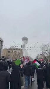  نوای الله اکبر همزمان با لحظه انفجار در راهپیمایی روز قدس در تهران