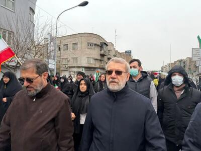  علی لاریجانی، دبیر شورای عالی امنیت ملی در راهپیمایی روز  قدس