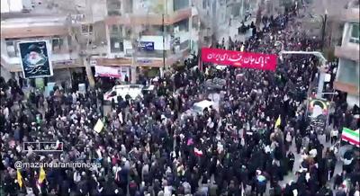  تصویر هوایی از راهپیمایی روز قدس از سیل جمیعت به میادان آمده در ساری