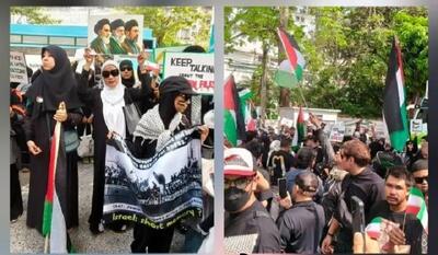  شعار «مرگ بر اسرائیل» و «مرگ بر آمریکا» در تایلند + عکس
