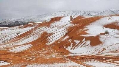  شن‌های صحرای بزرگ آفریقا سفید شدند