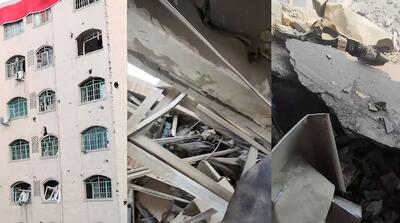  تصاویر شدت تخریب شهرک شهید بروجردی پس از حمله