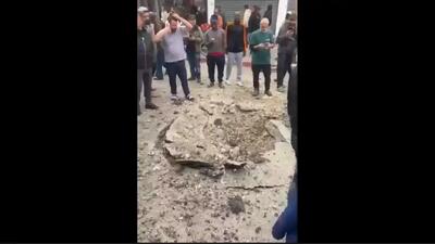  آثار اصابت یکی از موشک‌های خوشه‌ای ایران به سرزمین‌های اشغالی