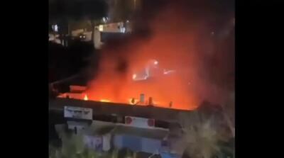  آتش‌سوزی در شهر اشغالی رمله پس از حمله موشکی ایران