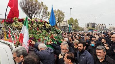  پیکر شهید سرلشکر بابائیان و همسرش در حرم عبدالعظیم حسنی آرام گرفت
