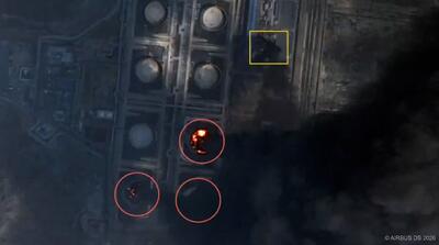  تصاویر ماهواره‌ای از حمله به تأسیسات نفتی فجیره امارات