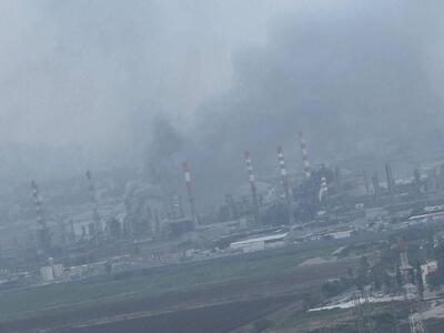  عکس: حمله موشکی ایران به پالایشگاه حیفا