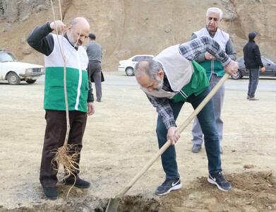  غرس ۸۸۸ نهال به نیت امام هشتم در جاده چالوس/ پویش سرو ایران با عطر یاد شهدای جنگ رمضان