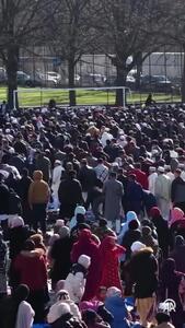  ویدیویی از برپایی نماز عید فطر در نیویورک با حضور ممدانی