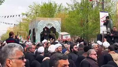  تشییع پیکر حجت الاسلام خطیب وزیر اطلاعات در قم+ فیلم