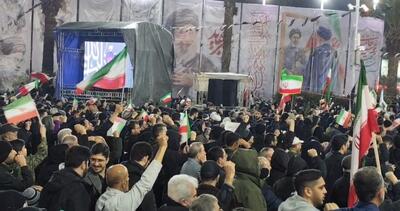  فریاد مصمم مرگ بر اسرائیل مردم رشت در اولین شب سال+فیلم