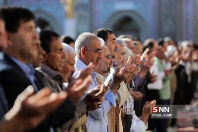  ببینید| لحظاتی پیش از اقامه نماز عید سعید فطر، حرم مطهر رضوی