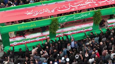  بهشت در زمین؛ موج خروشان عزاداران در وداع با فرشتگان دادگستری + فیلم
