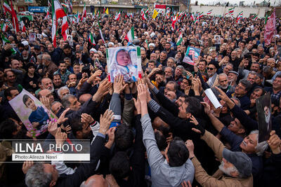  آئین تشییع خانواده شهید جنگ رمضان در قزوین