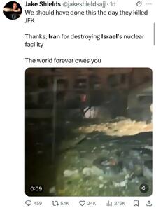  تشکر جیک شیلدز یک فعال سیاسی راست افراطی آمریکایی از ایران