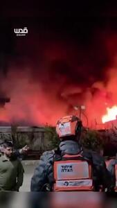  تصاویری از ویرانی‌ها و عملیات نجات در عراد (جنوب فلسطین اشغالی) پس از حملات دیروز ایران + فیلم