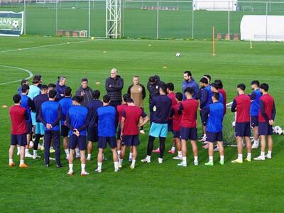  تمرین تیم ملی فوتبال ایران در شهر بارانی آنتالیا