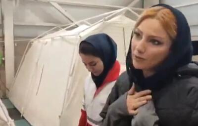  حضور محیا دهقانی، بازیگر در جمع اعضای جمعیت هلال‌احمر
