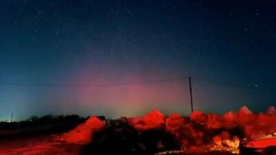  شفق قطبی در آسمان منطقه آمور در روسیه