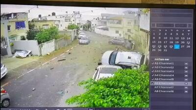  لحظه اصابت در کفرقاسم از دید دوربین‌های مداربسته