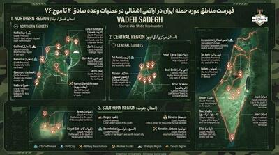  فهرست مناطق مورد حمله ایران در اسرائیل توسط سپاه منتشر شد+ جزئیات