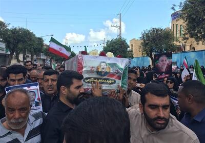  تشییع دو شهید حمله دشمن صهیونی آمریکایی در بوشهر - تسنیم