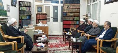  دیدار رئیس دیوان عالی کشور و جمعی از مسئولین دادسرای ویژه روحانیت قم با آیت الله فاضل لنکرانی