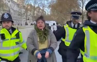  من به خاطر داشتن یک تابلوی مقوایی دستگیر می‌شوم