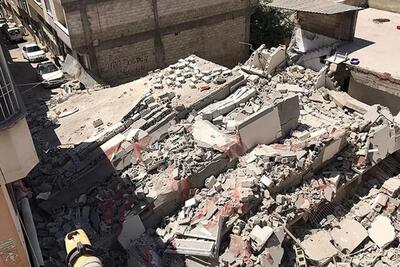  ریزش یک ساختمان ۲ طبقه در کوی علوی اهواز