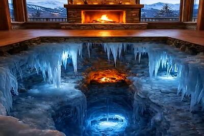  معماری خلاقانه؛ زیر زمین رو کندن غار یخ درست کردن روش شیشه گذاشتن محشره