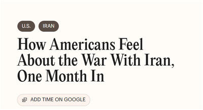  گزارش تایم: یک ماه پس از آغاز جنگ با ایران؛ رشد مخالفت آمریکایی‌ها