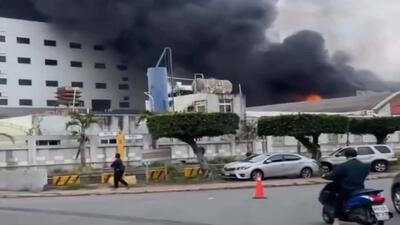  آتش‌سوزی بزرگ در یک کارخانه نساجی در منطقه چانگهوا تایوان