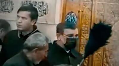  تصاویر شهید علیرضا تنگسیری حین انجام خدمت در حرم