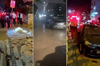  بزرگ‌ترین موج حمله از آغاز درگیری‌ها؛ خیابان‌های تل‌آویو و بنی‌براک زیر آب و آتش موشک‌های ایران