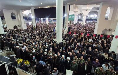  نماز بر پیکر مطهر شهید سپهبد موسوی اقامه شد