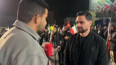  کمال کامیابی نیا، بازیکن سابق پرسپولیس در تجمع مردمی