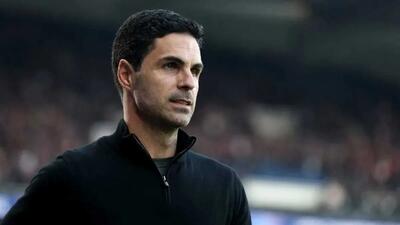  خوشحالی خاص آرتتا بعد از گل داومن مقابل اورتون