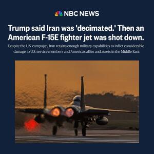  سرنگونی جنگندهF-15همزمان با ادعای ترامپ علیه ایران!