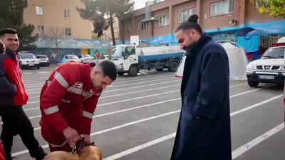  امیر عظیمی در جمع امدادگران هلال احمر