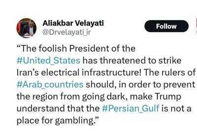  ولایتی: خلیج فارس جای قمار بازی نیست! - تسنیم
