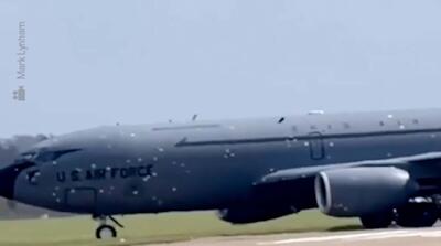  تصاویر شدت آسیب به هواپیمای آمریکایی بر اثر حمله ایران